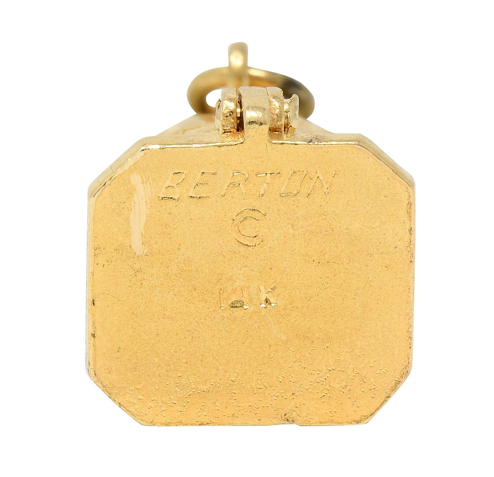 1990's 14 Karat Yellow Gold Vintage Buddha Pendant Locket Charm For Sale 4