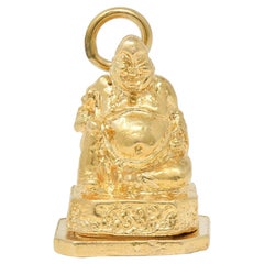 1990's 14 Karat Yellow Gold Vintage Buddha Pendant Locket Charm