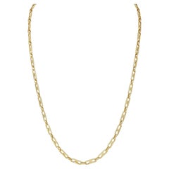 1990's 14 Karat Yellow Gold Vintage Fancy Paperclip Chain Link Unisex Necklace
