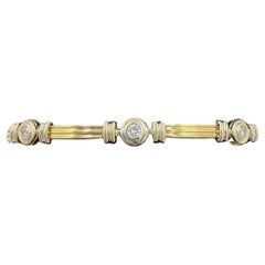 1990er Jahre 14k zweifarbiges Diamantarmband