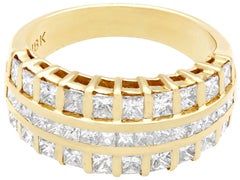 1990s 1.54 Carat Diamond Yellow Gold Cocktail Ring