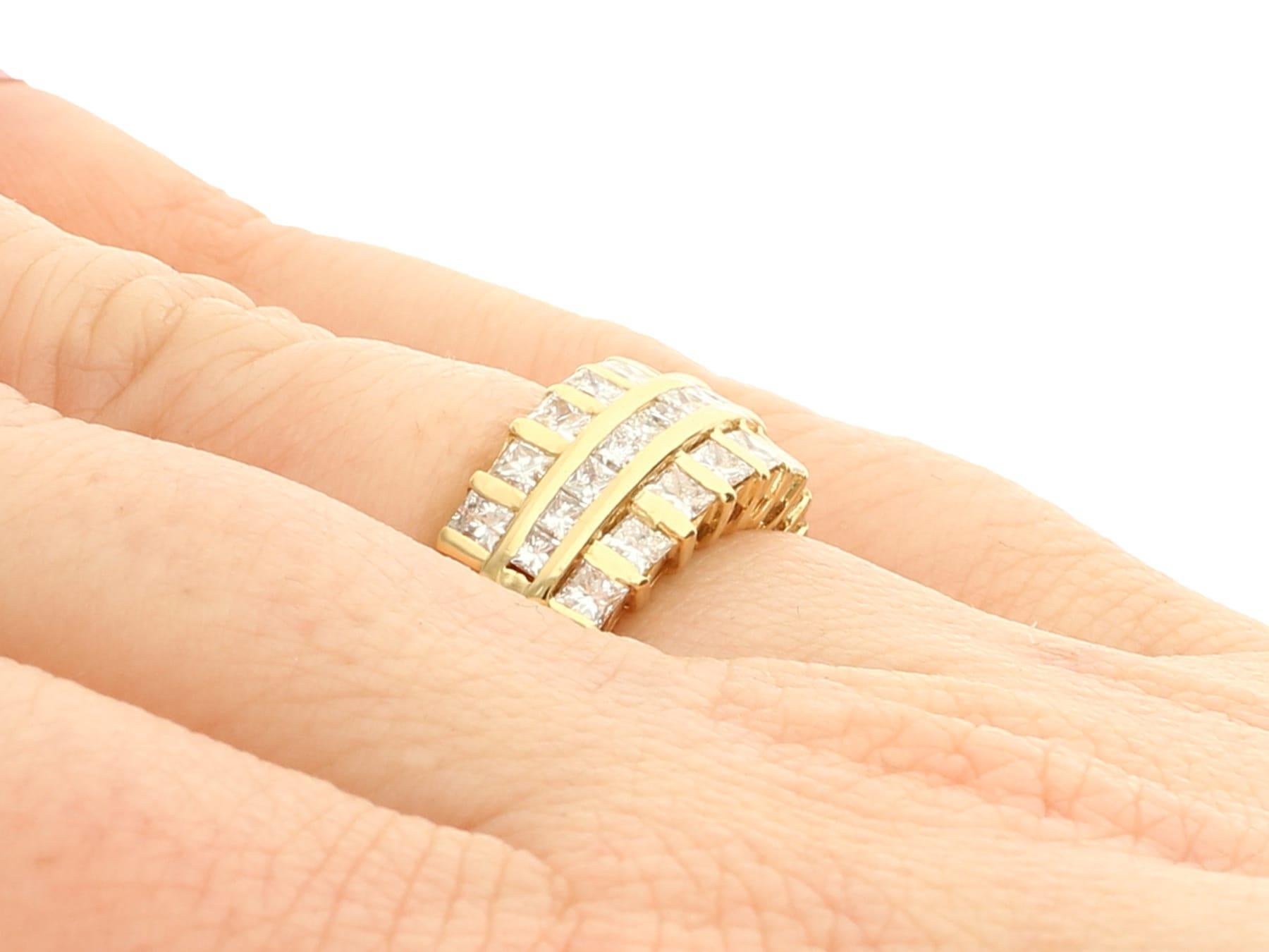 1990s 1.54 Carat Diamond Yellow Gold Cocktail Ring For Sale 3