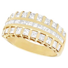 Bague cocktail en or jaune avec diamants de 1,54 carat, années 1990