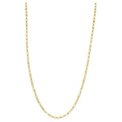 1990's 18 Karat Yellow Gold Vintage Twisted Geometric Link Chain Necklace