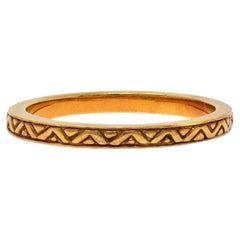 1990's 18 Karat Yellow Gold Zig-Zag Vintage Stacking Wedding Band Ring