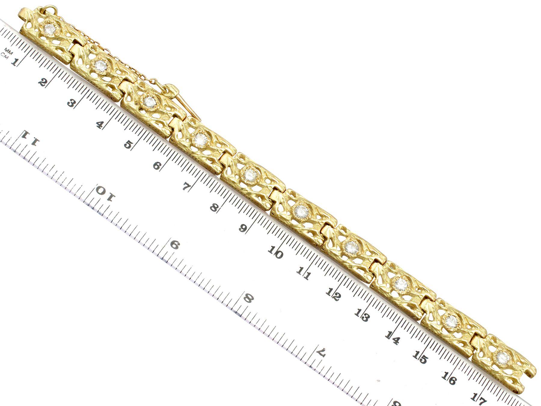 1990s, 2.10 Carat Diamond and Yellow Gold Bracelet 2