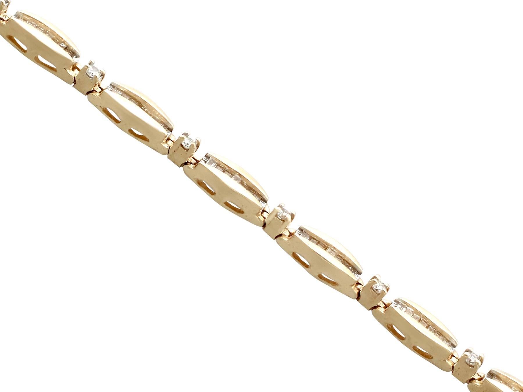 1990s 2.55 Carat Diamond and Yellow Gold Bracelet 2
