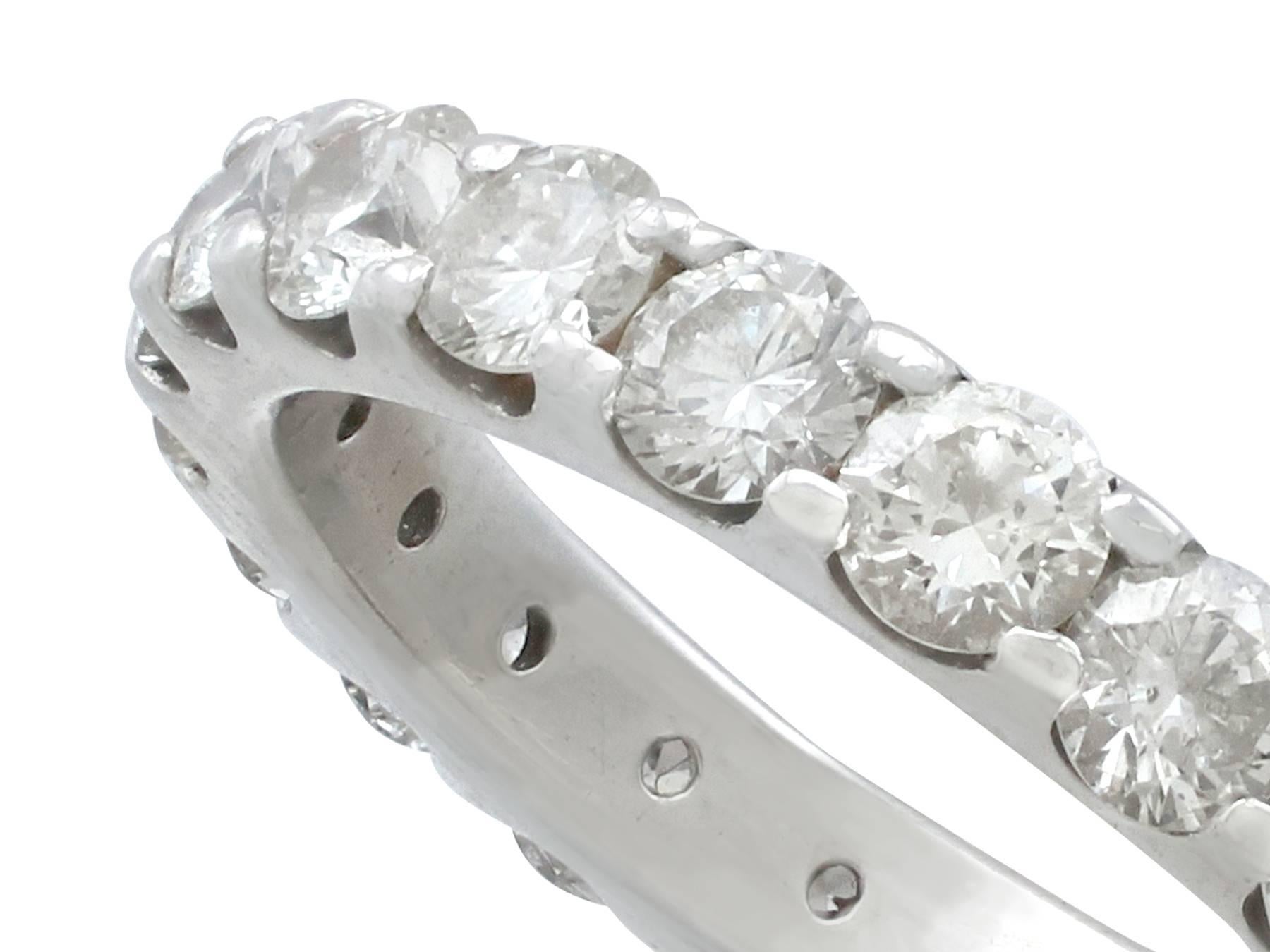 Round Cut 1990s 2.62 Carat Diamond and White Gold Full Eternity Ring- Size 6