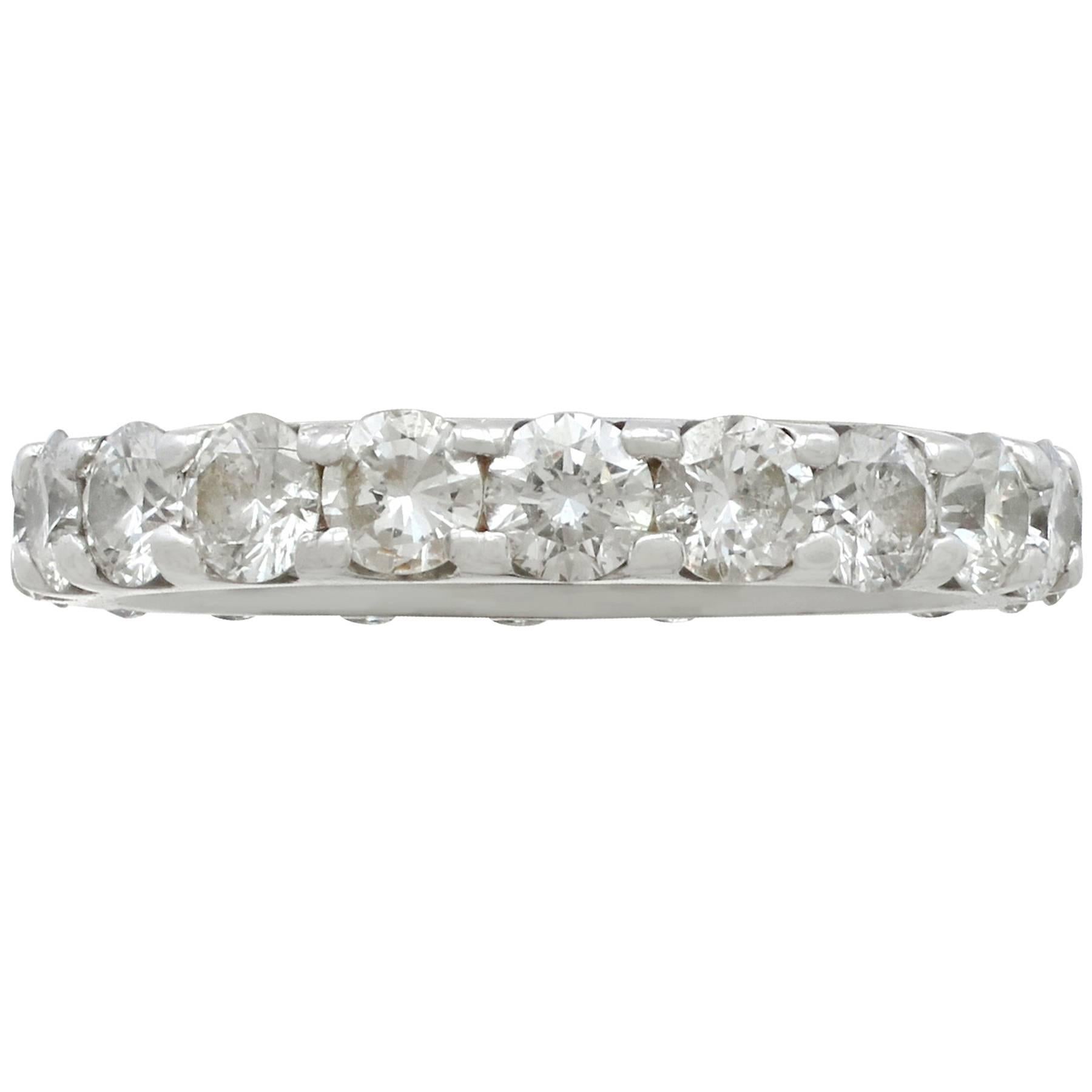 1990s 2.62 Carat Diamond and White Gold Full Eternity Ring- Size 6