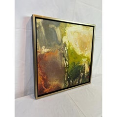 1990s Abstract Giclée Print on Canvas, Colorful Framed Contemporary Art