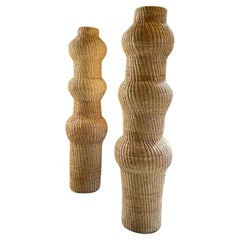 Escultura abstracta de palma tejida a mano de los años 90, pequeña