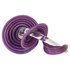 1990's Abstract Twirled Glass "Signed" Sculpture