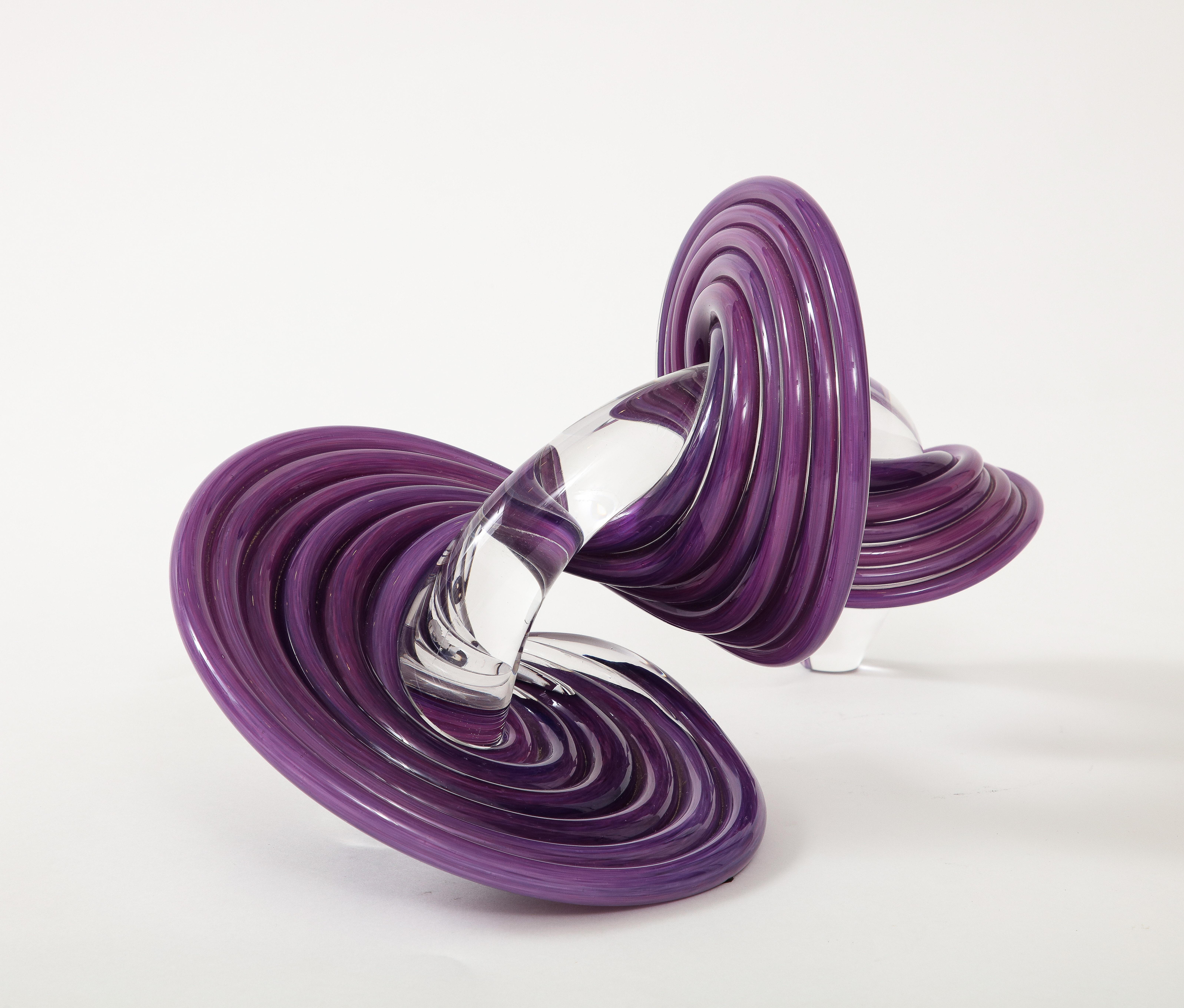 American 1990's Abstract Twirled Glass 
