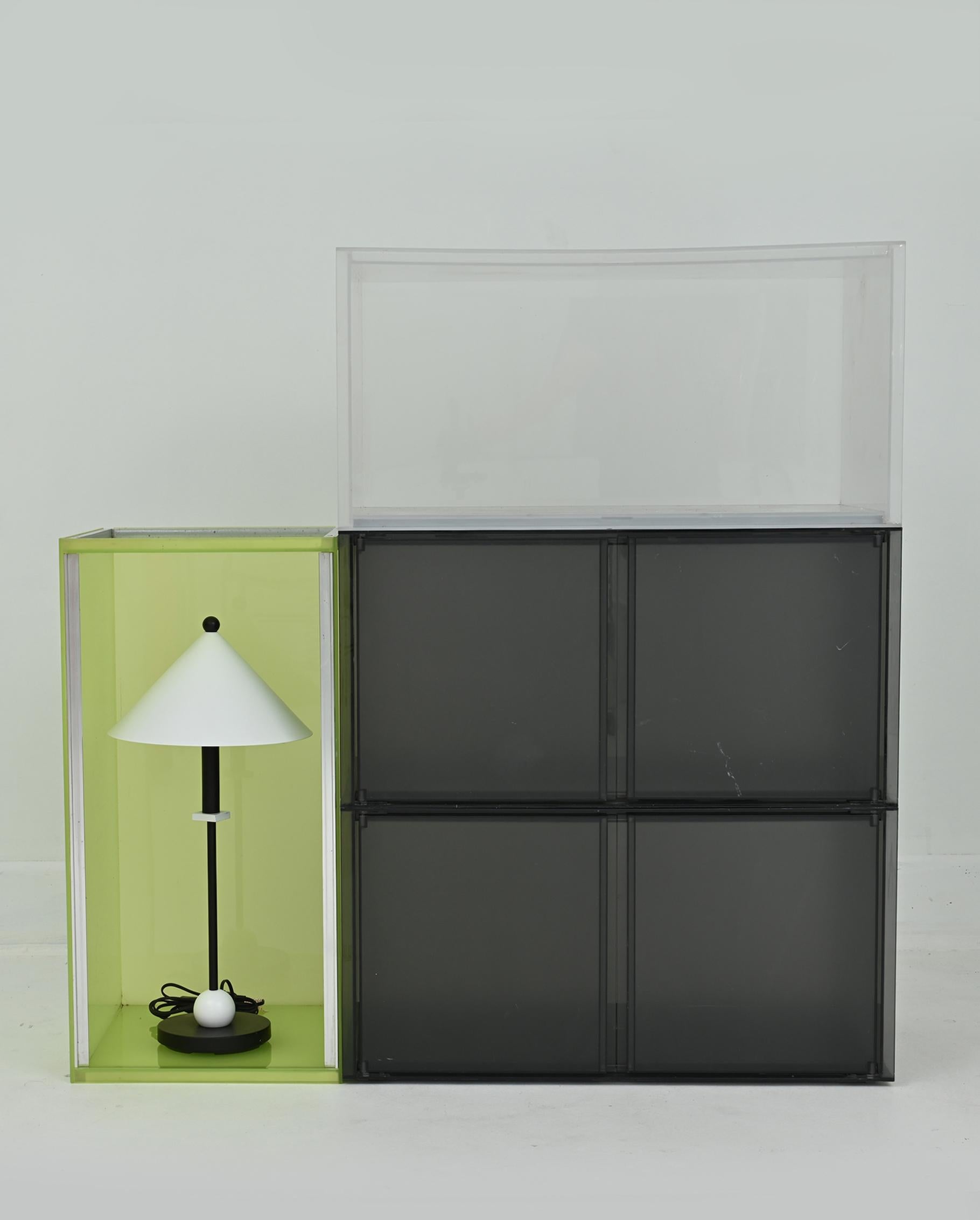 1990s Acrylic Resin and Steel “One” Wall Unit by Piero Lissoni for Kartell For Sale 5