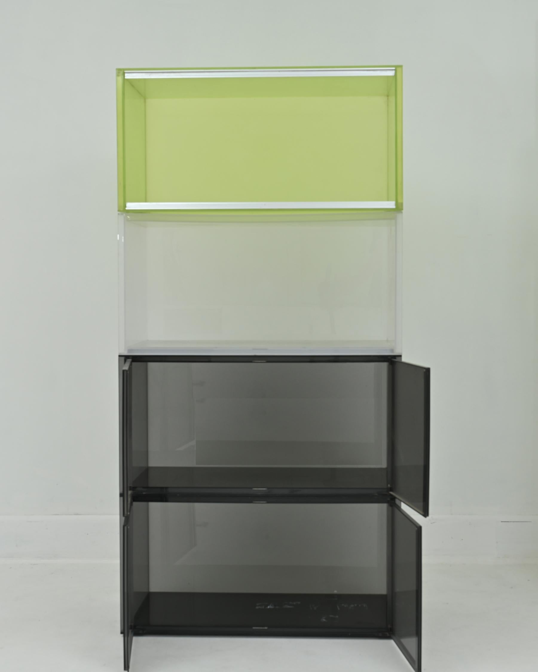 1990s Acrylic Resin and Steel “One” Wall Unit by Piero Lissoni for Kartell For Sale 7