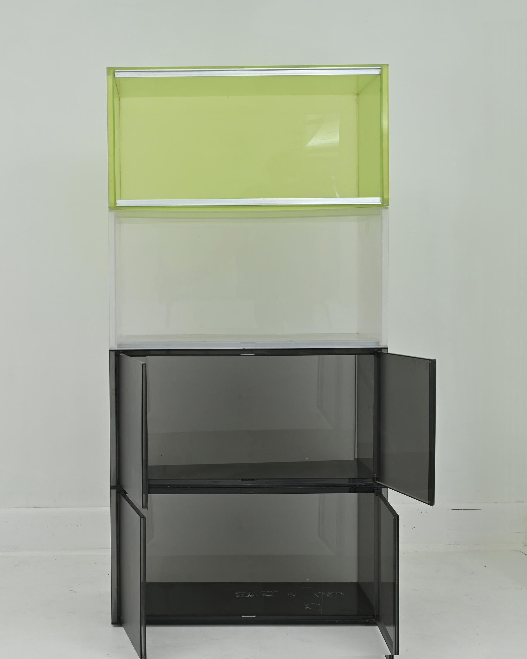 Post-Modern 1990s Acrylic Resin and Steel “One” Wall Unit by Piero Lissoni for Kartell For Sale
