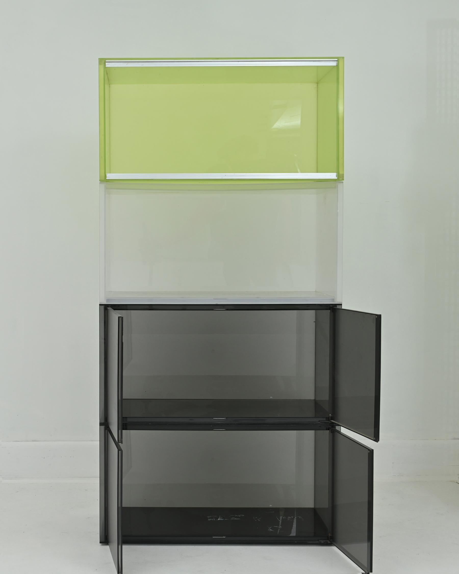 Italian 1990s Acrylic Resin and Steel “One” Wall Unit by Piero Lissoni for Kartell For Sale