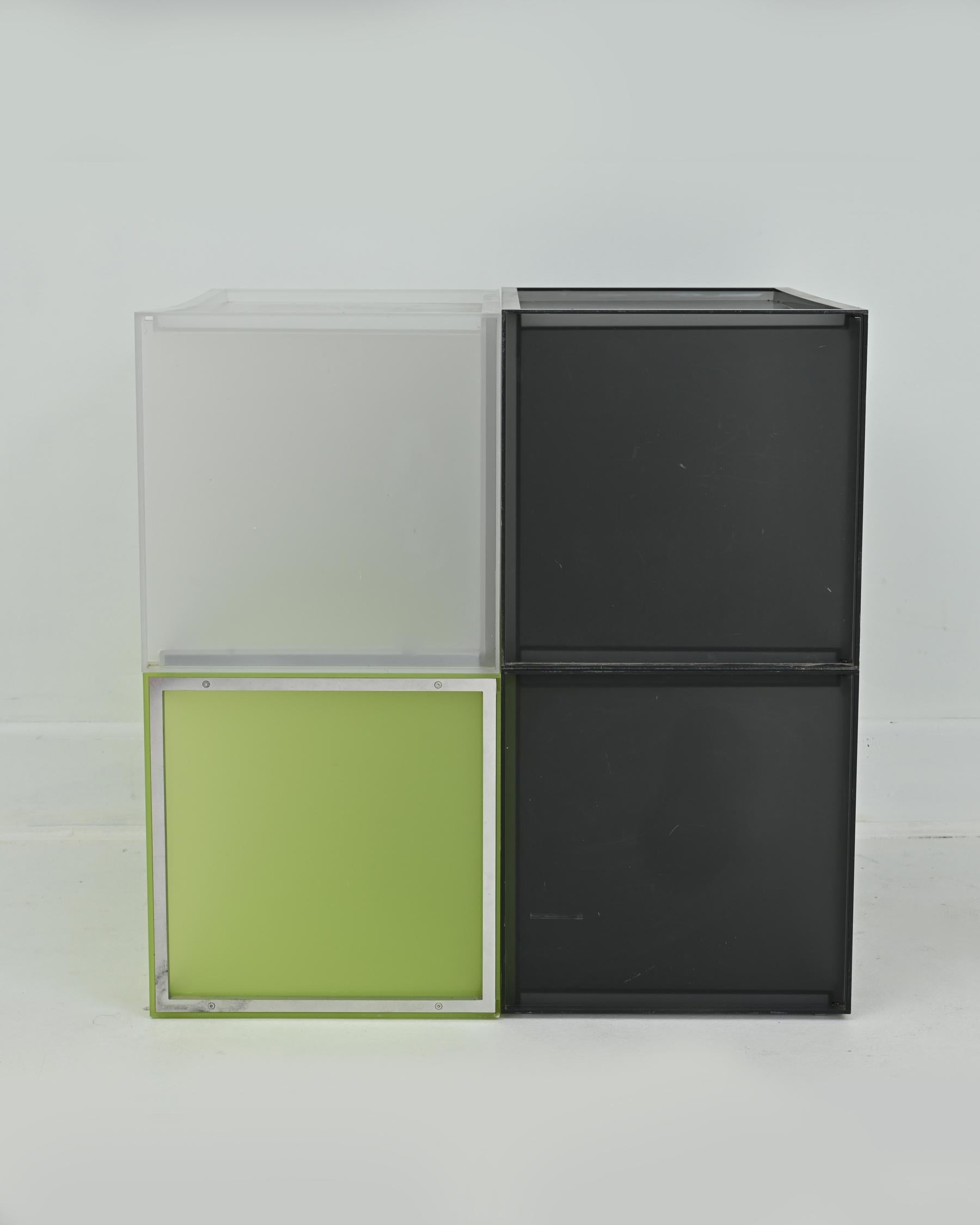 1990s Acrylic Resin and Steel “One” Wall Unit by Piero Lissoni for Kartell In Excellent Condition For Sale In San Gabriel, CA