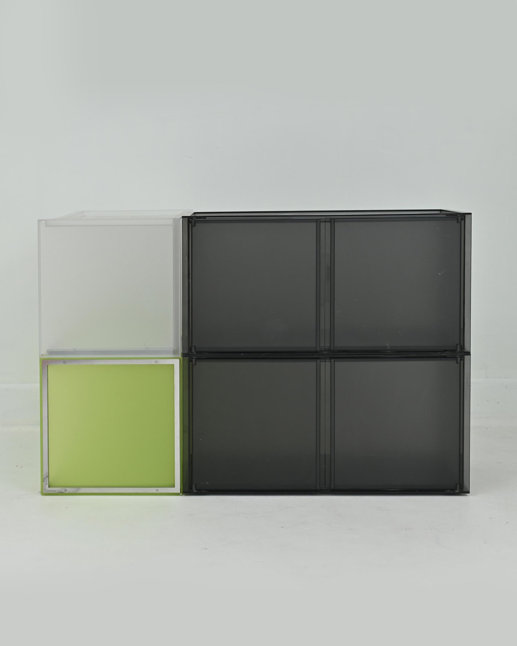 1990s Acrylic Resin and Steel “One” Wall Unit by Piero Lissoni for Kartell For Sale 1