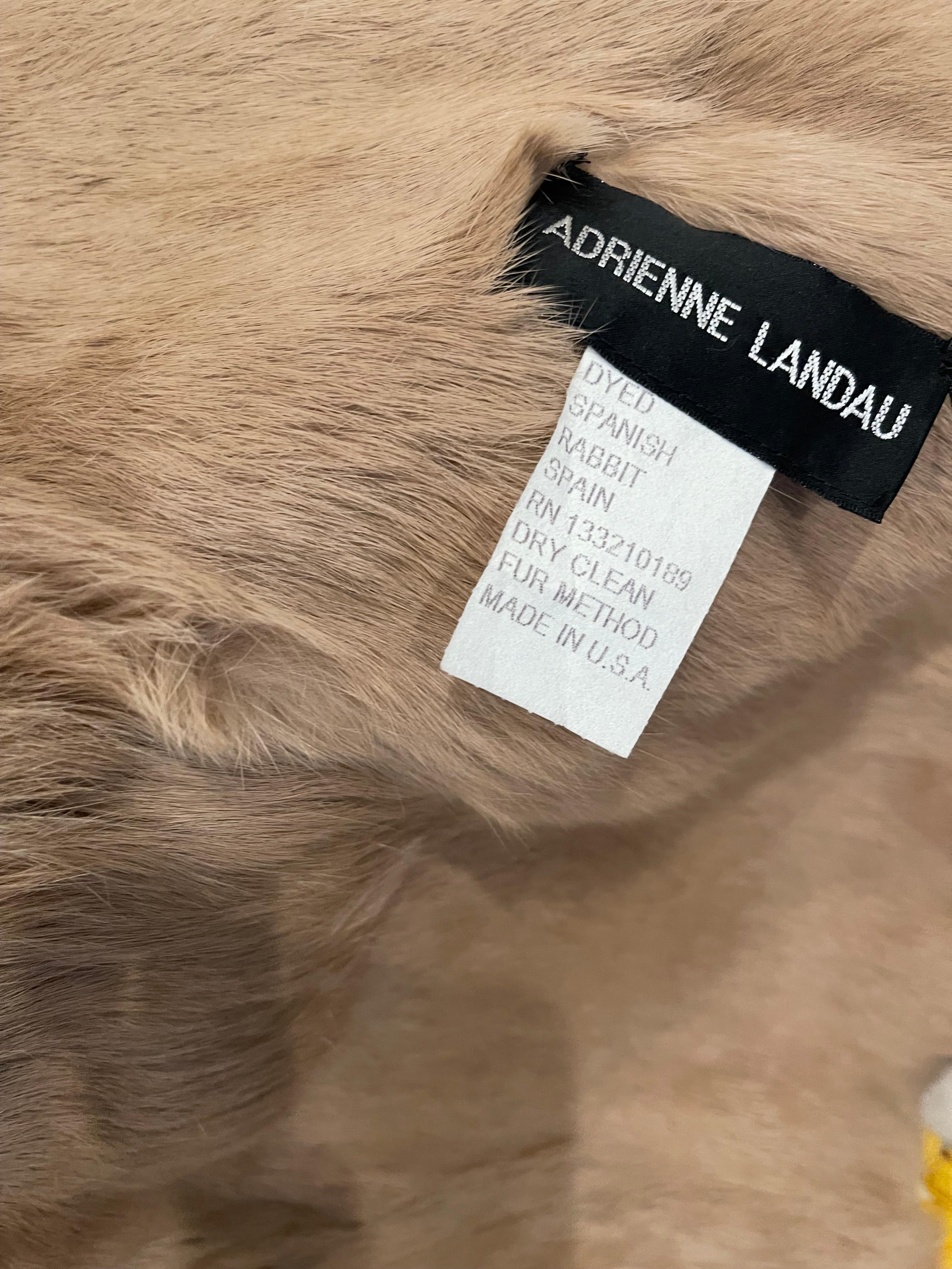 Brown 1990s Adrienne Landau Distressed Leather Fur Vintage 90s Trench Jacket Coat For Sale