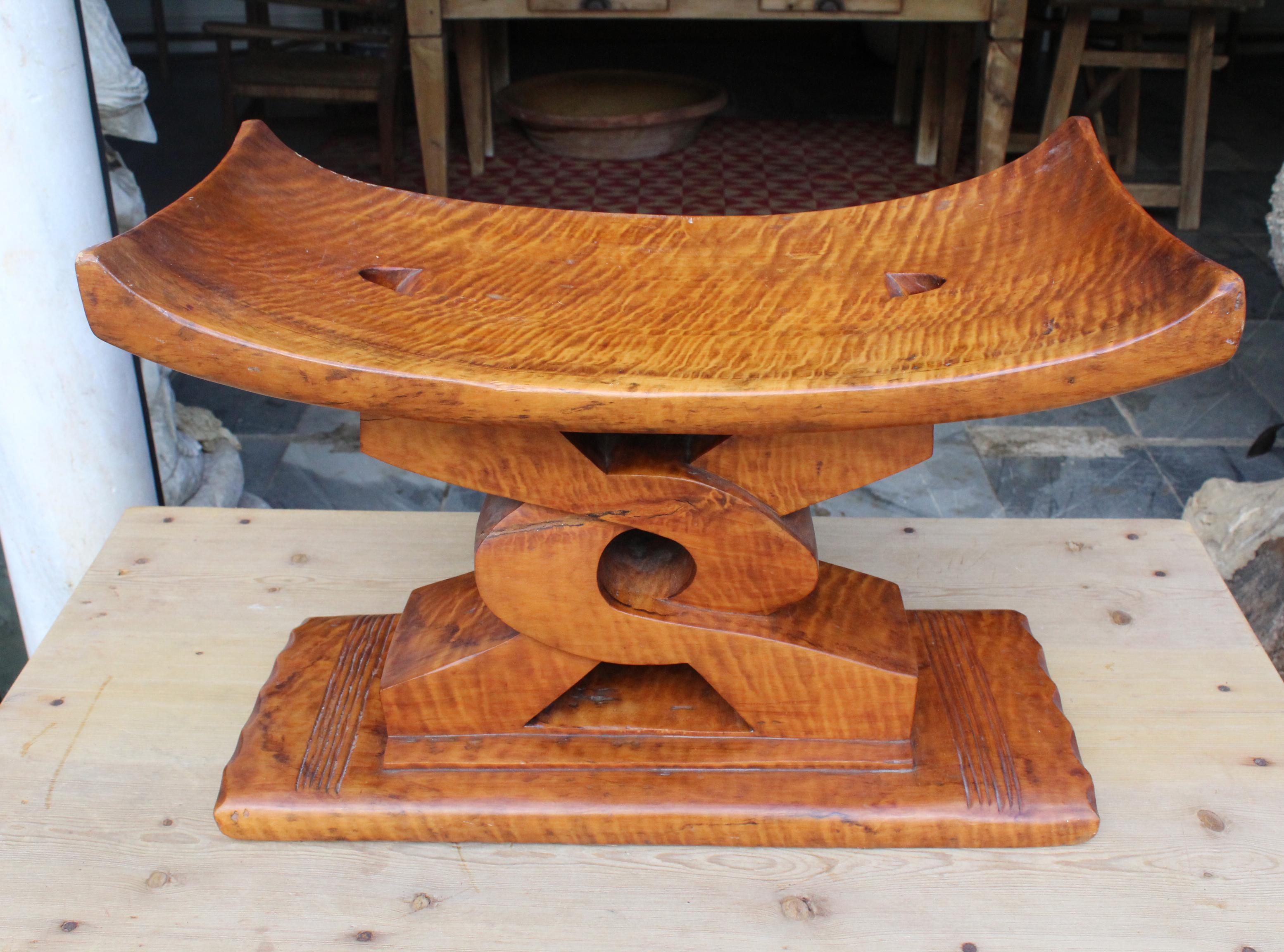 1990s African Style Wooden Stool 6