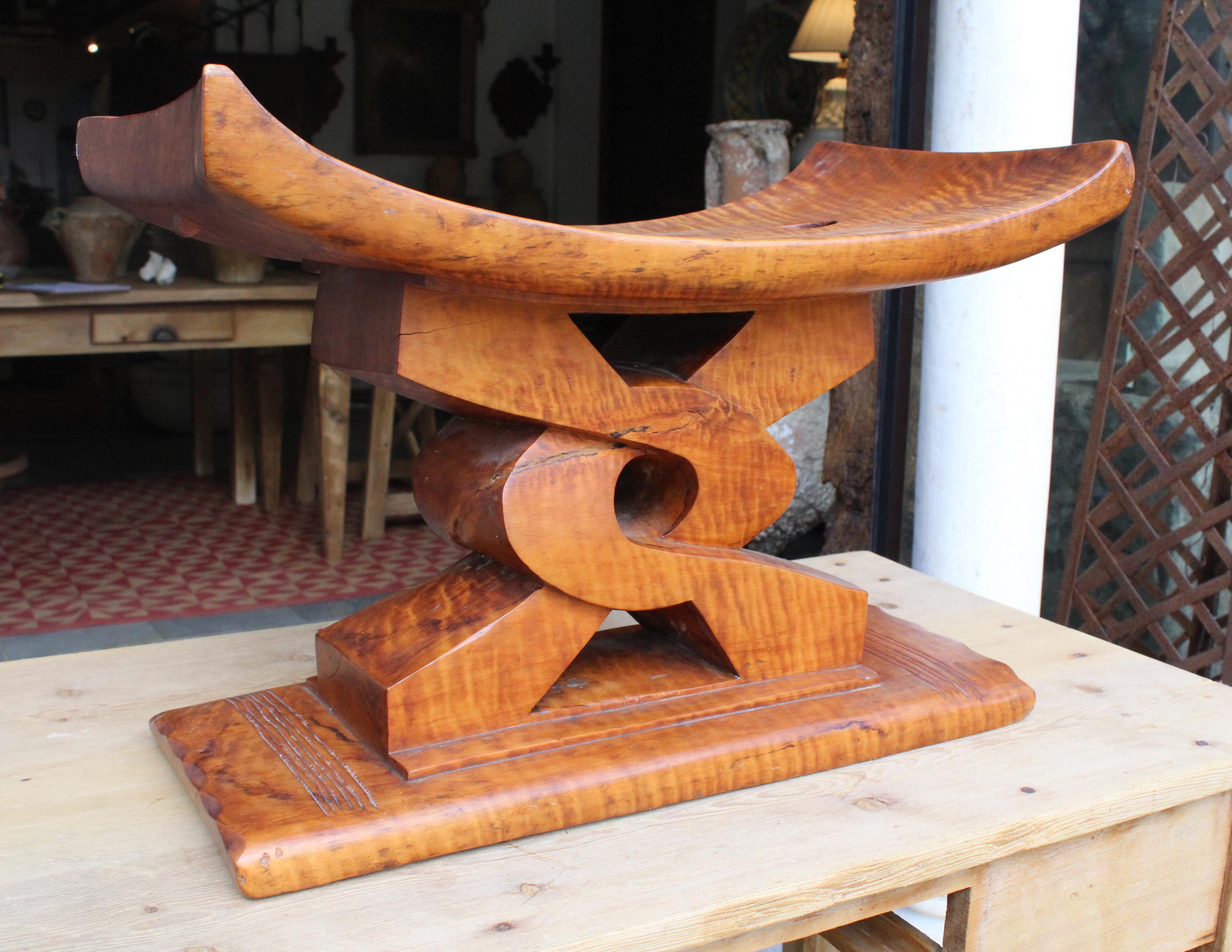 1990s African Style Wooden Stool 7