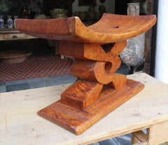 1990s African Style Wooden Stool