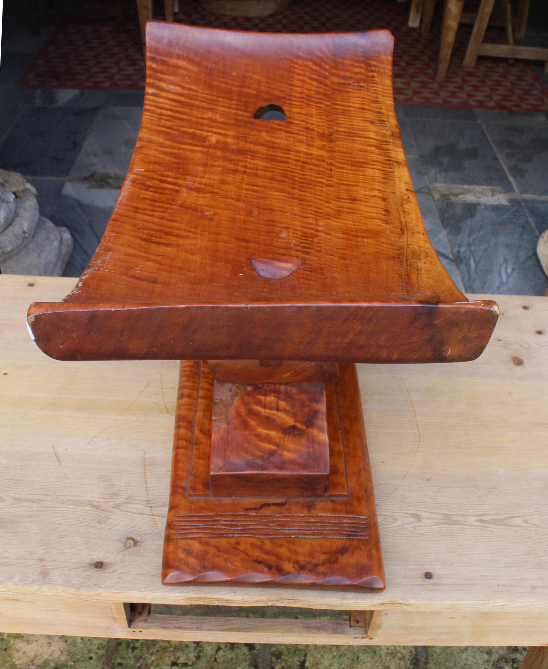 1990s African Style Wooden Stool 1