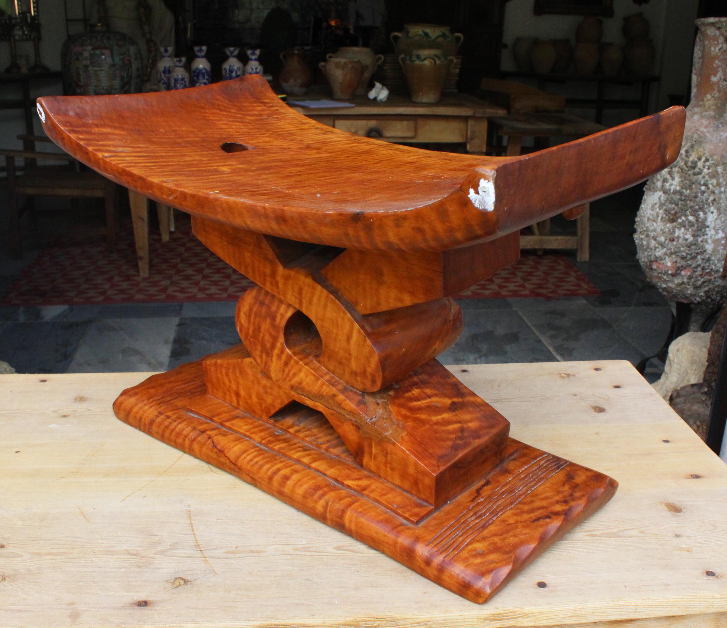 1990s African Style Wooden Stool 2
