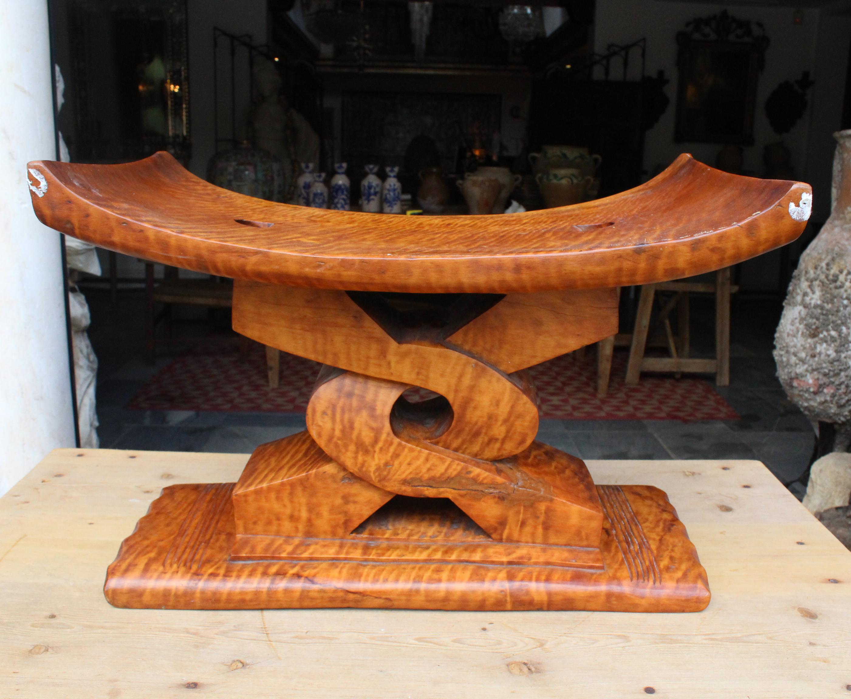 1990s African Style Wooden Stool 3