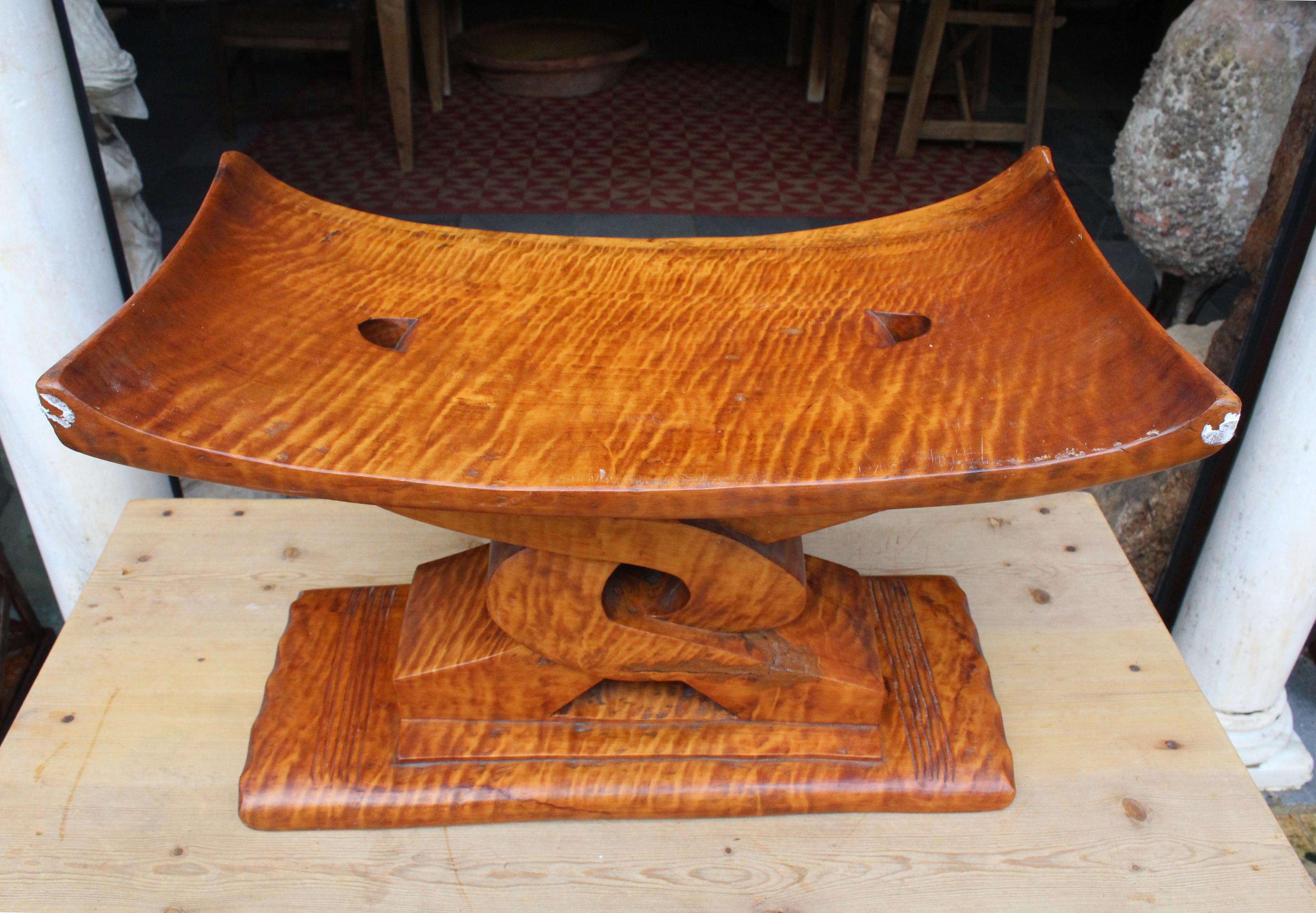 1990s African Style Wooden Stool 4