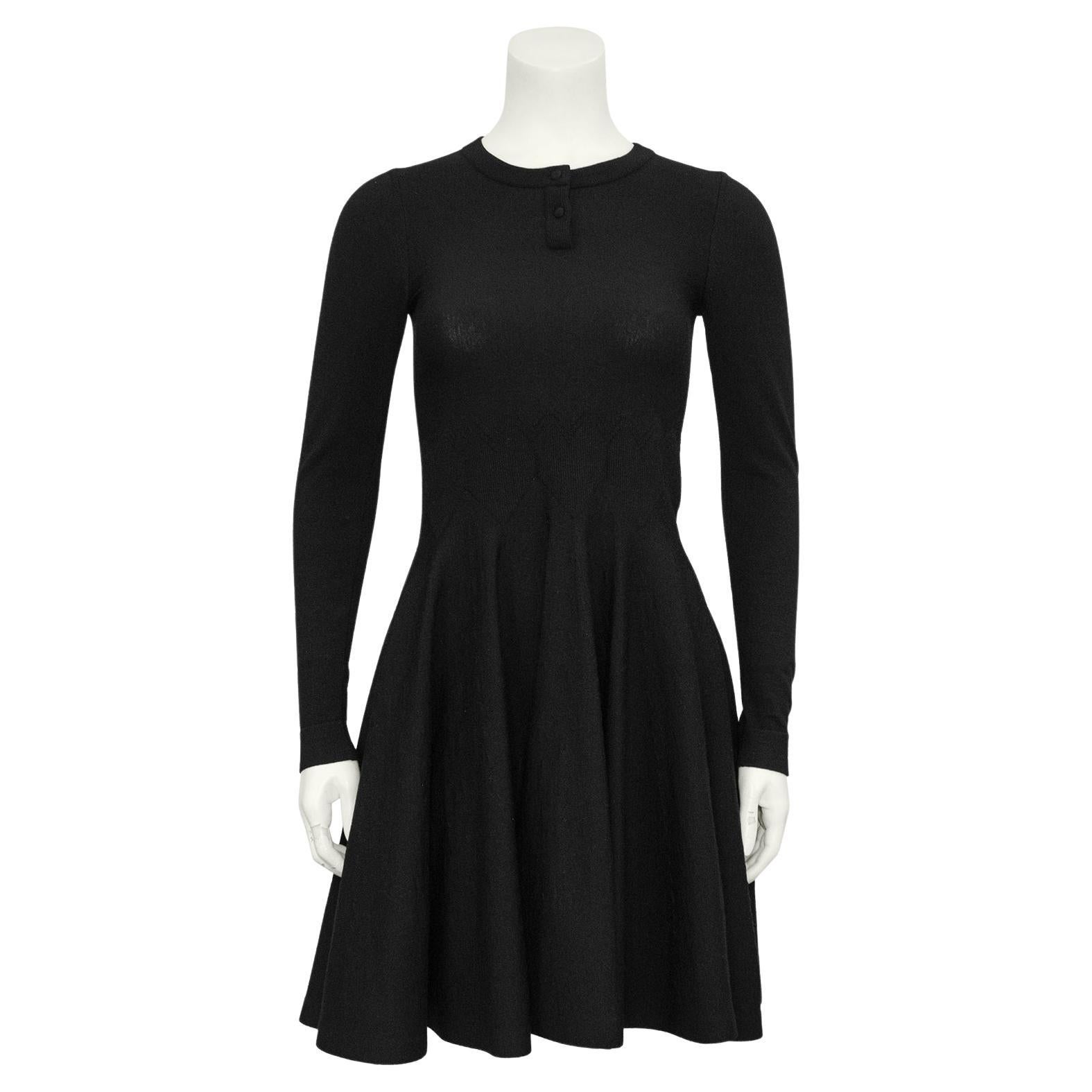 1990s Alaia Black Knit Skater Dress For Sale at 1stDibs