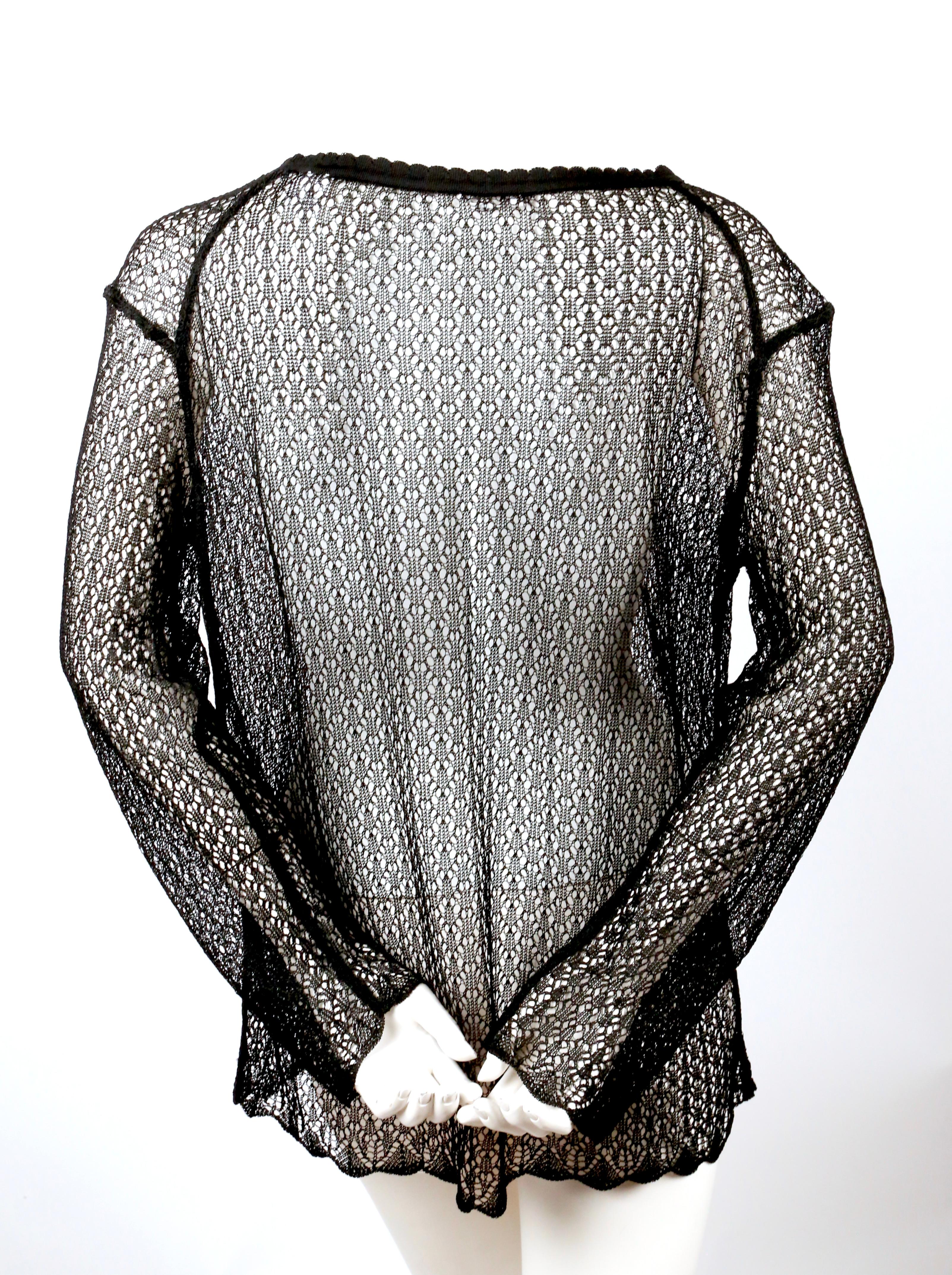 1990's ALAIA black open knit tunic For Sale 1