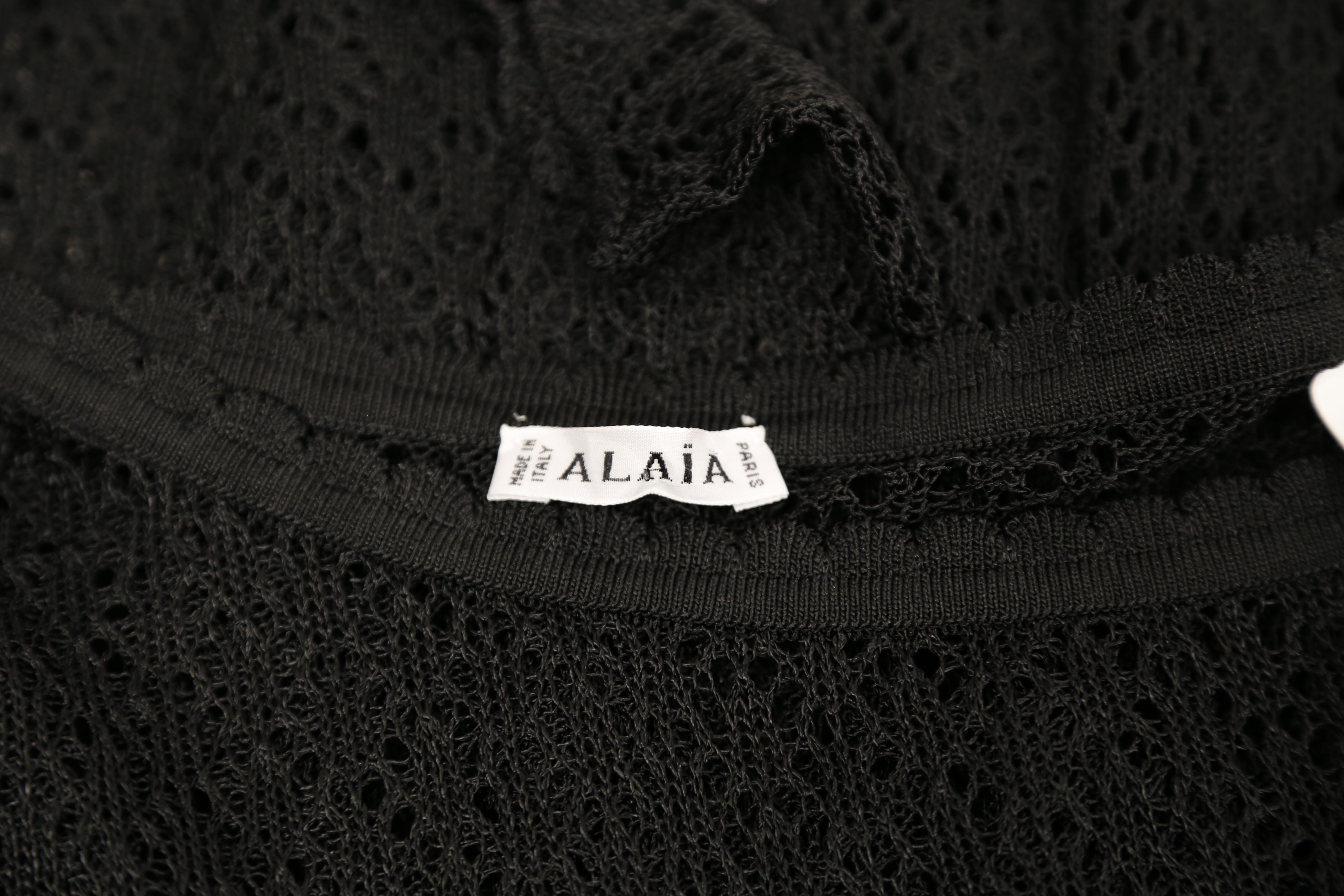 1990's ALAIA black open knit tunic For Sale 2