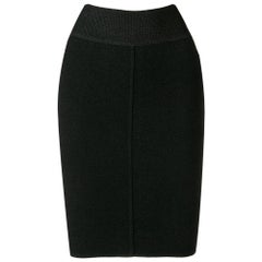 1990s Alaïa Black Straight Skirt