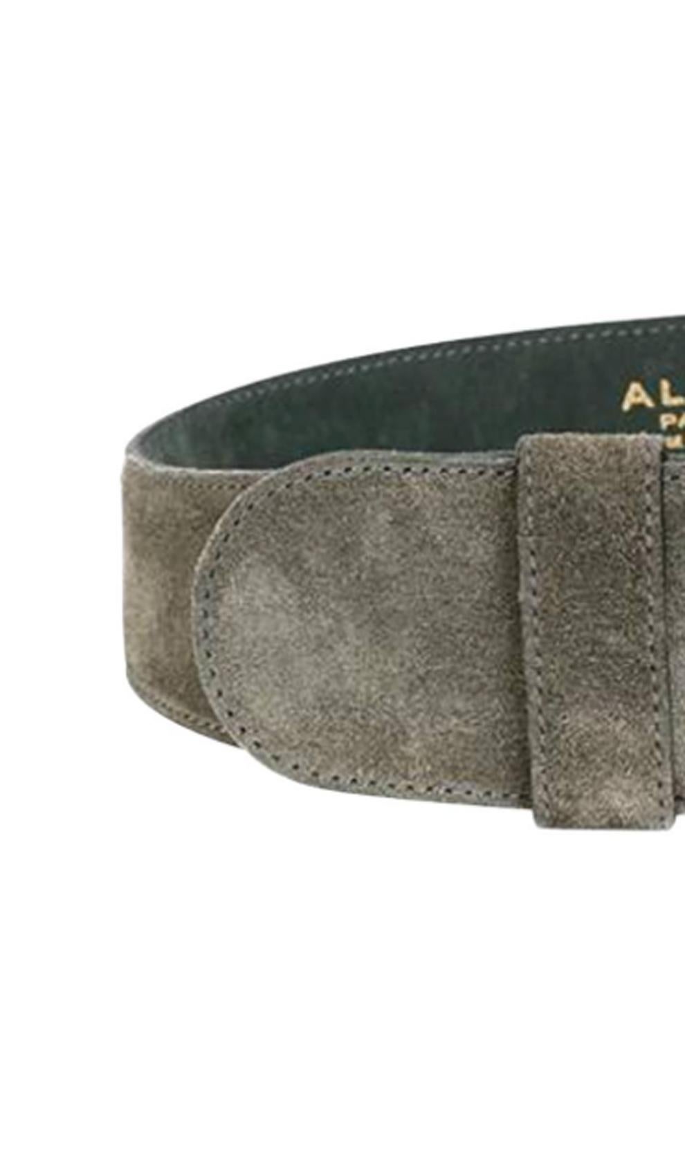 Gray 1990s Alaia Grey Suede Corset Belt