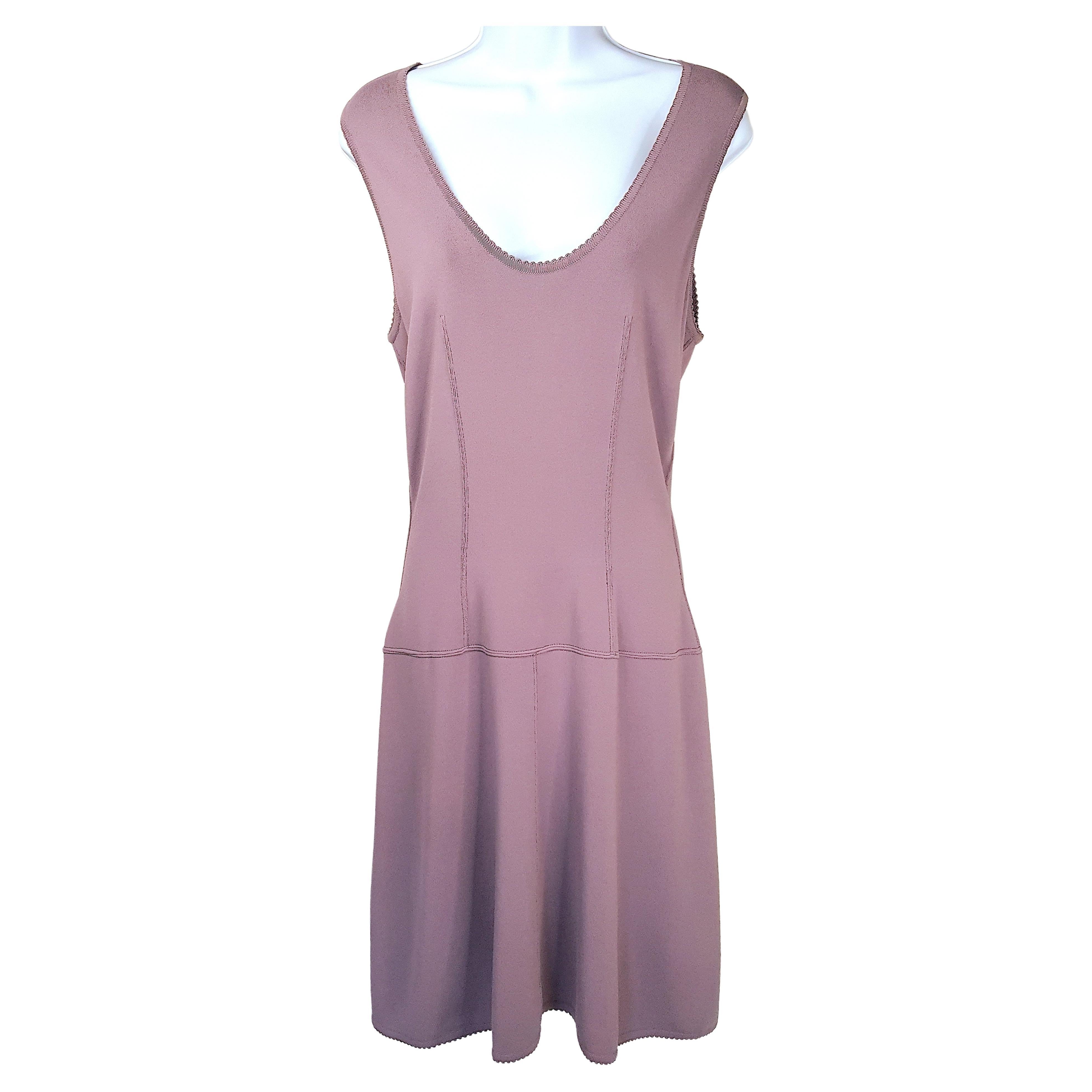 1990er Alaia Paris BiasCut CurvilinearSeamedButt DropWaist Draping Knit Dress