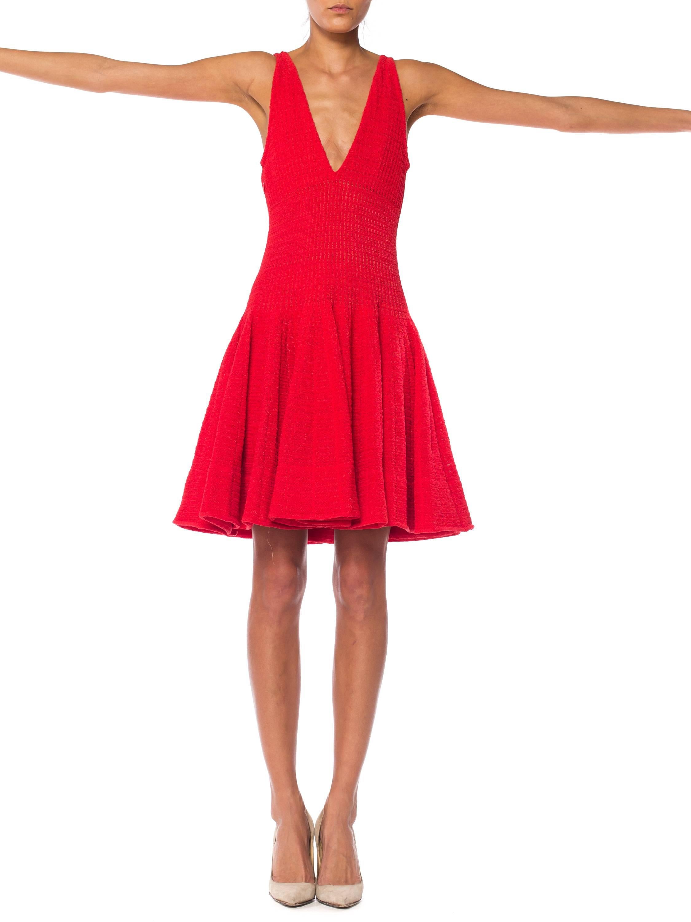 1990s Alaia Red Dress 6