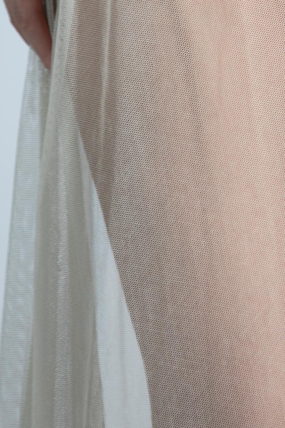 1990S Alberta Ferretti  Abito in rete di cotone con perline in bianco sporco in vendita 4