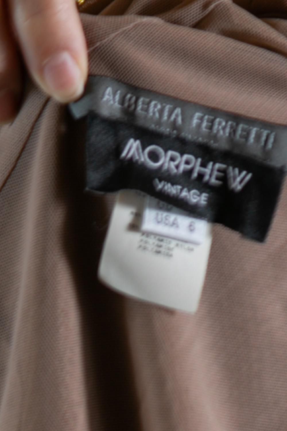 1990S Vestido de cóctel Alberta Ferretti de rayón crudo en venta 4