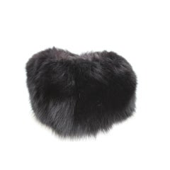 1990s Alberta Ferretti Black Fur Neck Warmer Scarf