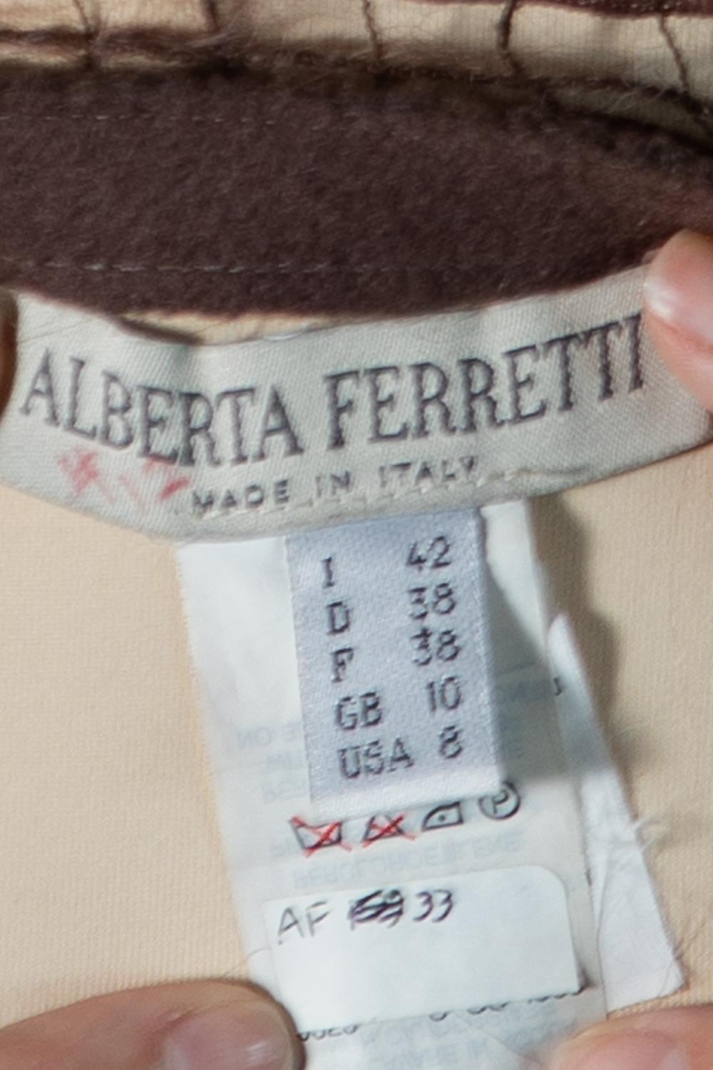 1990S Alberta Ferretti  Brown Mohair Blend Silk Gown For Sale 6