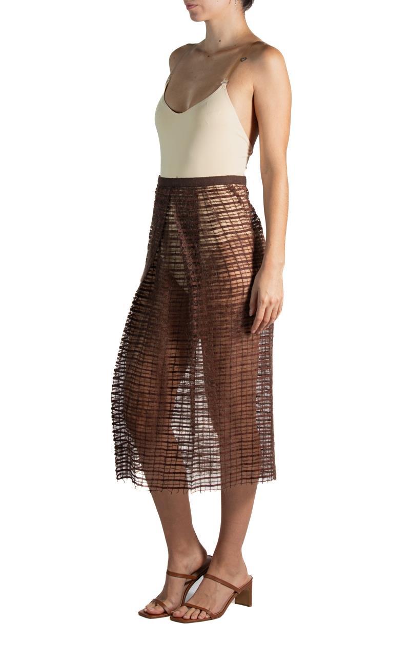 Sample 1990S Alberta Ferretti  Brown Mohair Blend Silk Gown 