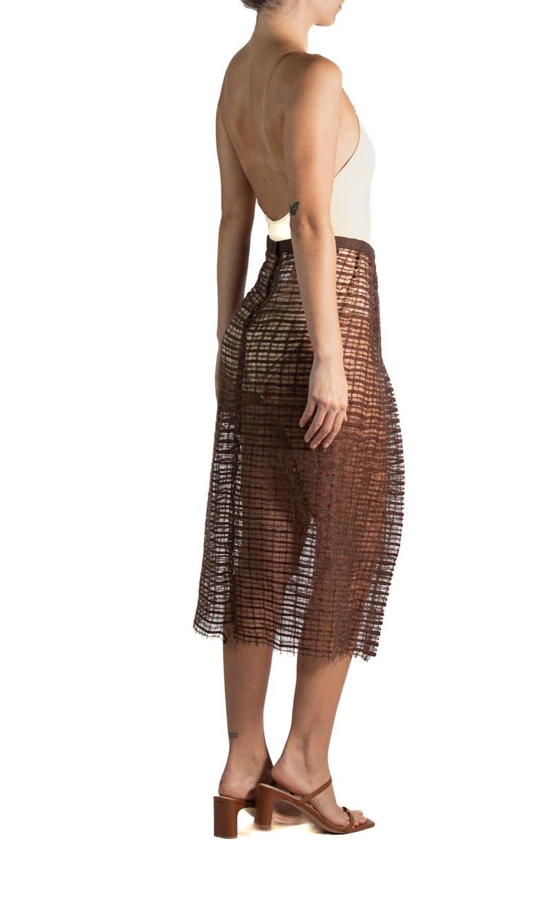 1990S Alberta Ferretti  Brown Mohair Blend Silk Gown For Sale 1