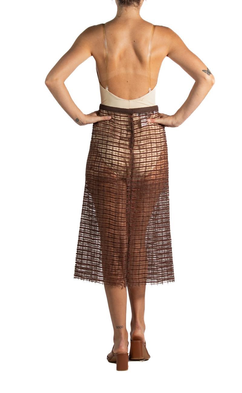1990S Alberta Ferretti  Brown Mohair Blend Silk Gown For Sale 2
