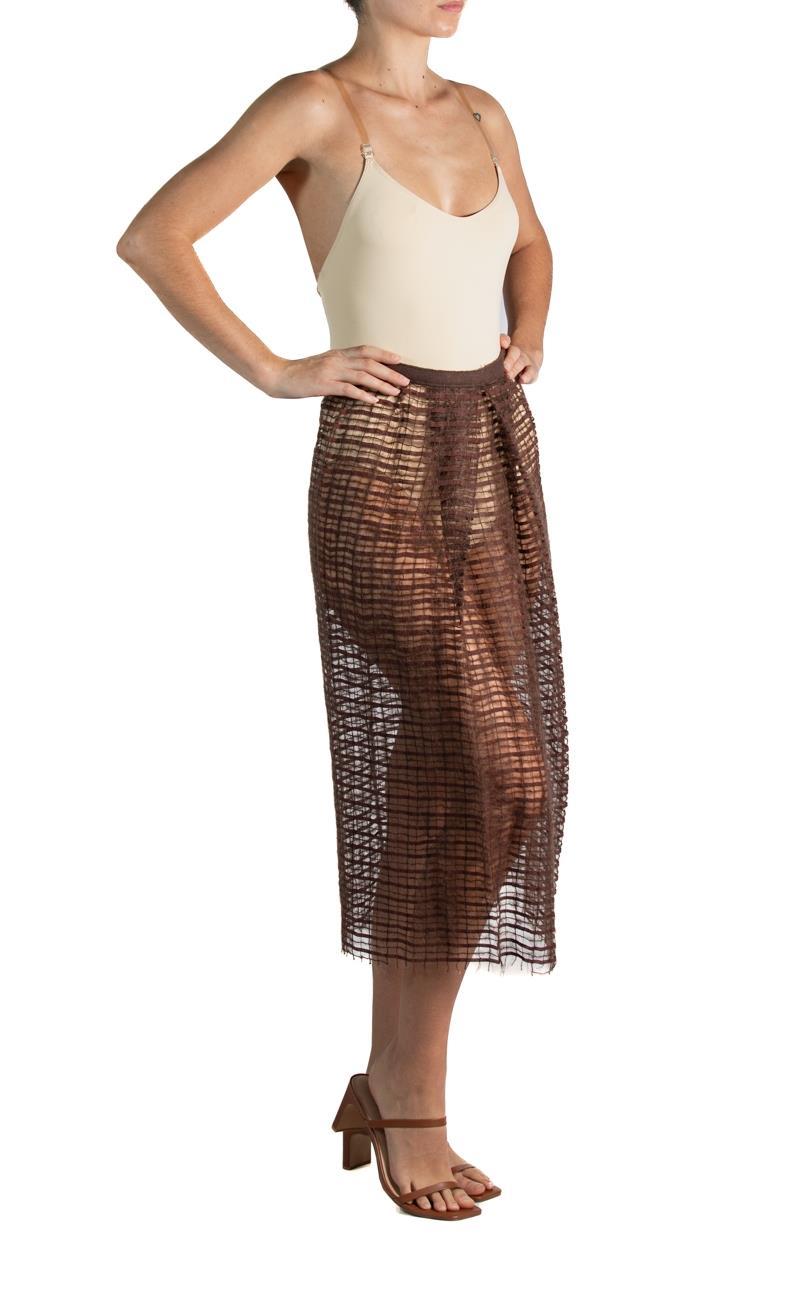 1990S Alberta Ferretti  Brown Mohair Blend Silk Gown For Sale 4