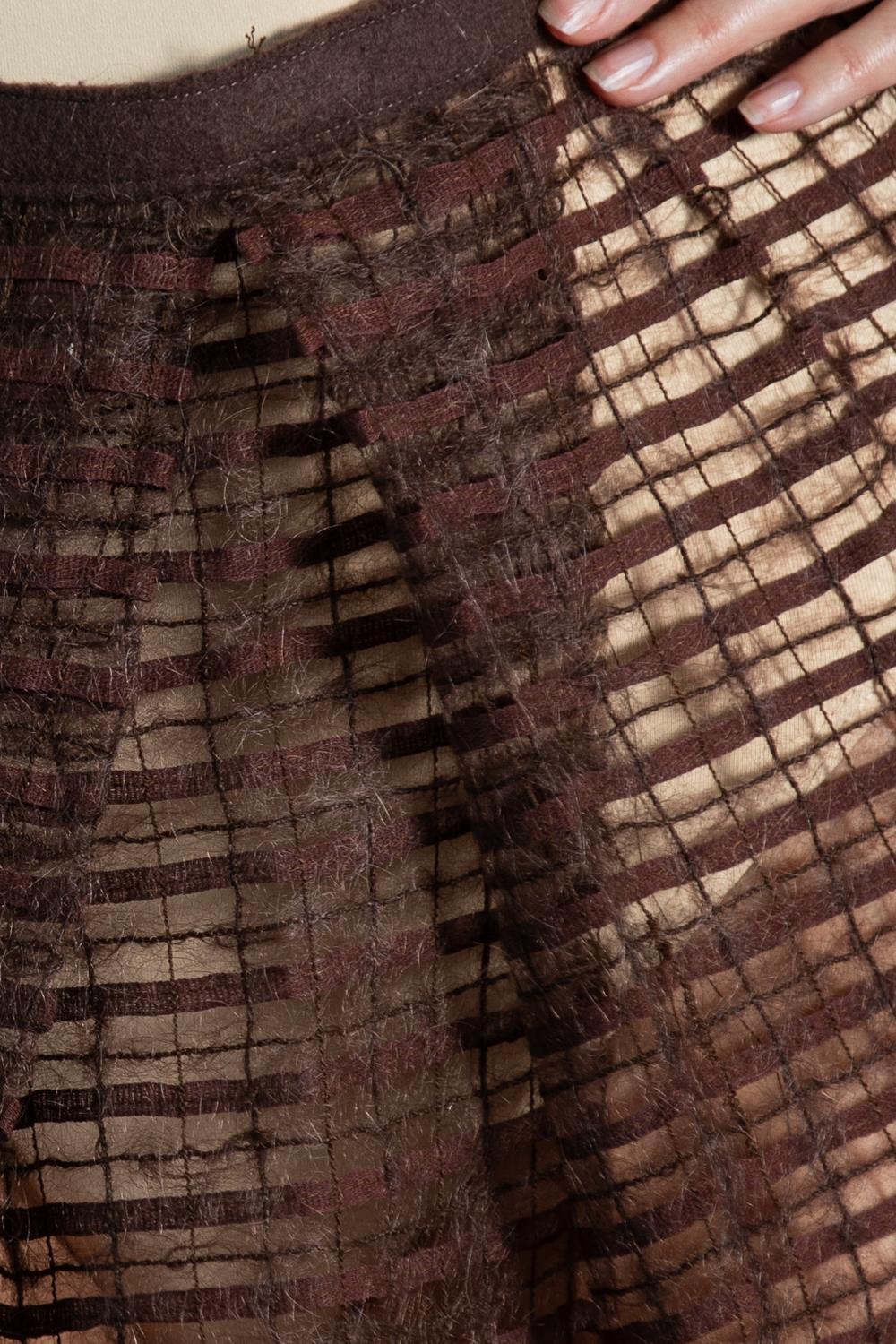 1990S Alberta Ferretti  Brown Mohair Blend Silk Gown For Sale 5
