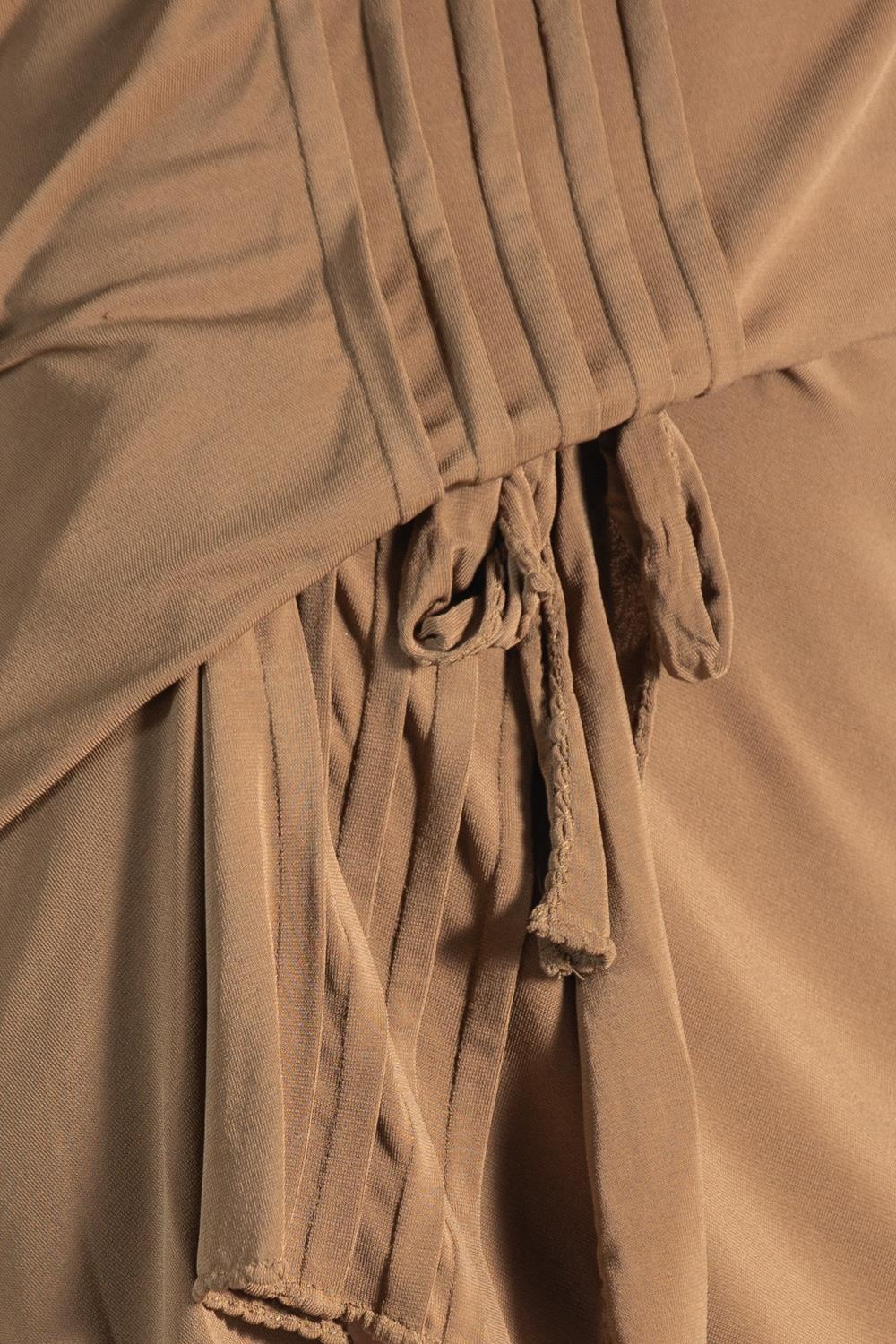 1990S Alberta Ferretti  Brown Poly/Rayon Tie Dress For Sale 7