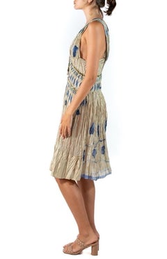1990S Alberta Ferretti Deconsturcted Crinkle Silk Charmeuse Dress