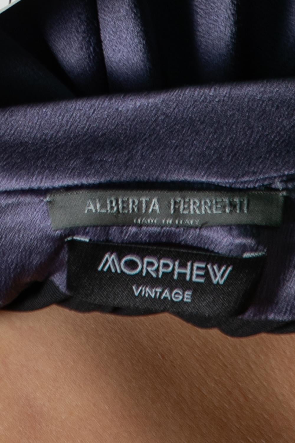 1990S Alberta Ferretti Dusty Purple Crepe Satin Gown For Sale 3